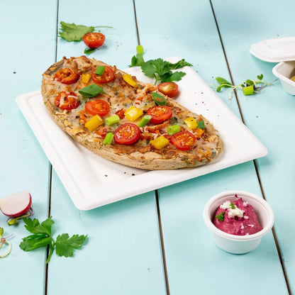 Teller aus Zuckerrohr 26 x 26 cm, quadratisch